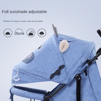 Poussette Bébé HONYON Sécurisée 0-3 Ans Capacité de Charge 15kg Inclinable 3 Positions Réglables Légère Pliable Quatre Roues