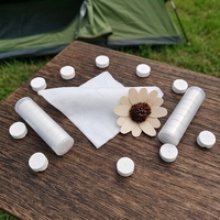 Disposable Eco-Friendly Cotton Bath Towel with Super Strong Water Absorption Compressed in Plastic Tube Pack for Travel