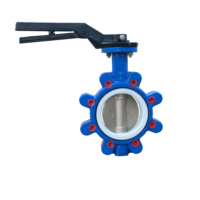 Vanne papillon manuelle à vis sans fin avec siège en PTFE ANSI 150LB, disque en acier inoxydable 304, DN50-600, pour applications industrielles générales et aquatiques