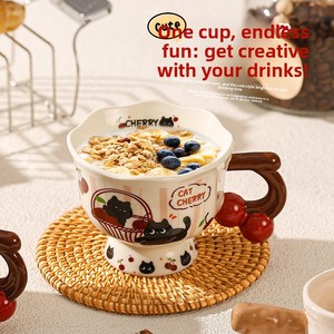 Taza <span class=keywords><strong>de</strong></span> cerámica con diseño <span class=keywords><strong>de</strong></span> gato negro y cereza, linda taza <span class=keywords><strong>de</strong></span> desayuno <span class=keywords><strong>para</strong></span> niña, taza <span class=keywords><strong>de</strong></span> café, regalo <span class=keywords><strong>de</strong></span> <span class=keywords><strong>cumpleaños</strong></span>, diseño <span class=keywords><strong>de</strong></span> dibujos animados <span class=keywords><strong>de</strong></span> alto valor estético, resistente a altas temperaturas - Product Image 2