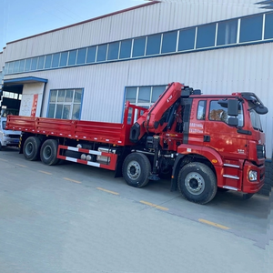 รถบรรทุกพื้นเรียบติดเครนพับได้ ยี่ห้อ SHACMAN ราคาดี รุ่น 4X2 6X4 8X4 พร้อมเครื่องยนต์ WEICHAI บรรทุกสินค้าได้ 2-220 ตัน พร้อมบริการที่ดีที่สุด - Product Image 1