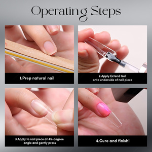 JTING Gel d'Extension Professionnel Sans Résidu 4-en-1 Transparent Effet Cristal pour Ongles, Gelx Colle, Base Coat, Sans HEMA/TPO, Vernis à Ongles OEM - Product Image 3