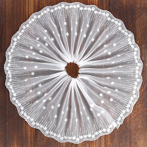 Dentelle brodée en polyester RYL 20CM, motif prune, garniture en tulle rigide blanc pour vêtements de jouets, bagages, textiles de maison, fournitures de <span class=keywords><strong>couture</strong></span> - Product Image 1