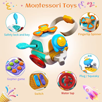 Juguete Multifuncional para Niños, Cubo de Actividades Poliédrico, Tablero de Actividades, Cubo Interactivo para Agarrar con la Mano