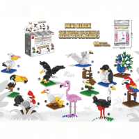 Mini-ensemble de blocs de construction d'oiseaux, série de modèles d'oiseaux à assembler soi-même, collection pour enfants et adultes, cadeaux et vente en gros