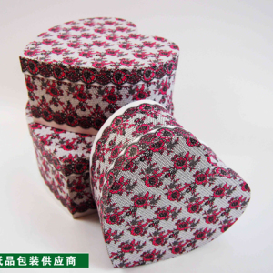 Customized Set of 3 heart shape cardboard gift box for packing