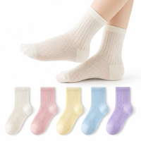 Chaussettes d'été en coton respirantes pour enfants, mi-mollet, antidérapantes, absorbant la transpiration, pour garçons et filles