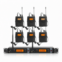 Système de monitoring intra-auriculaire sans fil UHF BHA IEM2050 à 2 canaux avec 6 récepteurs bodypack, retour de scène IEM pour chanteurs et groupes en direct