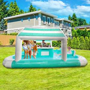 Customized Mobile <b>Inflatable</b> Pool Bar With PVC Material CE Certified Over 500kg Capacity Poolside Relaxation for Rental Inflatab - Product Image 5