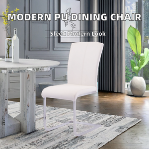 Chaise de salle à manger contemporaine en similicuir, échantillon gratuit, vente en gros à prix réduit, housse amovible, pieds en métal, pour la maison et le bureau - Product Image 2