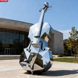 YOUFINE Edelstahl-Violine-Skulptur für Kunstgalerien, Geschäftsgebiete und Musikthemen-Dekoration - Product Image 2