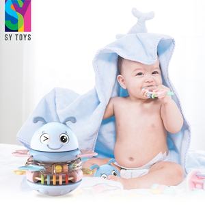 SY 3 in 1ห่วงสำหรับดนตรีเพื่อการศึกษาแบบทำมือของเล่นแก้วทัมเบลอร์รูปการ์ตูนวงแหวนซ้อนรูปกระต่ายของเล่นมีเสียงเพลงเบาๆ - Product Image 2