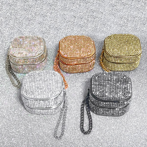 Funda para AirPods con Diamantes Brillantes, PC+Pedrería, Lujosa, Antiarañazos, con Cordón - Product Image 2