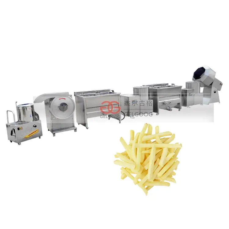 Pequeña patata congelados línea de producción de papas fritas Semi automatizado papas fritas máquina