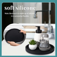 Silikon Badezimmer Tablett Runde Waschtisch Tablett Dekorative Seifen halter Küche Arbeits platte Organizer Couch tisch Dekor für Kerze