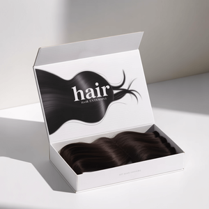 Biểu Tượng Tùy Chỉnh Tóc Giả Bao Bì Từ Hộp Quà Tặng Tái Chế Tóc Kinh Doanh Nam Châm Trắng Cứng Nhắc Hộp Giấy Với Satin Chèn - Product Image 1
