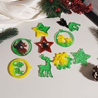 Moule en silicone DIY pour pendentifs, boucles d'oreilles, breloques de Noël et bijoux en résine, motifs Ballerine, Fille, Licorne, Clochette, Étoile, Renne