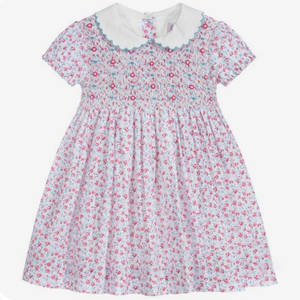 Nouvelles arrivées : Robes mi-longues vintage pour petites filles, en coton 100% tissé, smockées, respirantes et écologiques - Product Image 3
