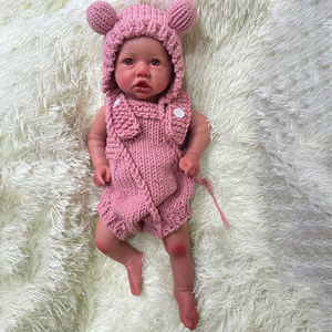 Muñeca Reborn de Silicona de Cuerpo Completo de 45 <span class=keywords><strong>CM</strong></span> (18 Pulgadas), Pintada a Mano por un Artista, Realista, Bebé Recién Nacido, Afroamericana, para Abrazar - Product Image 1