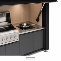 Ensemble de meubles de cuisine extérieure intégrés, anti-rouille, modulaire, avec plan de travail pour espace extérieur