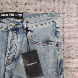 LOSTSHDWS <span class=keywords><strong>Jeans</strong></span> 100% in cotone fatti larghi <span class=keywords><strong>Jeans</strong></span> pantaloni da uomo di marca Designer di alta moda con ricami - Product Image 4