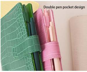 Agenda de trabajo de negocios <span class=keywords><strong>2023</strong></span>, carpeta de 6 anillas de cuero Pu, monedero de cocodrilo A5 A6, juegos de carpetas económicas <span class=keywords><strong>con</strong></span> sobres de efectivo, etiqueta adhesiva - Product Image 4