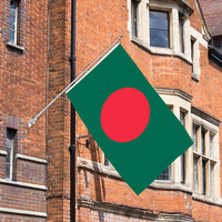 Vente en gros 3x5ft drapeaux du Bangladesh 68D/100D polyester personnalisable style fanion livraison rapide de fournisseur fiable