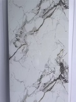 Panel de Pared para Ducha de PVC con Acabado Mármol Calcatta Brillante de 1/1.2m, Panel Decorativo para Baño de la Mejor Calidad, Impermeable y con Protección UV