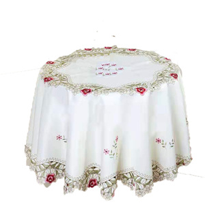 Mantel de <span class=keywords><strong>tela</strong></span> satinada Vintage de alta calidad, diseño de bordado de flores cuadradas hechas a mano <span class=keywords><strong>para</strong></span> uso doméstico - Product Image 1