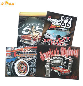 מכירה לוהטת בציר מסלול 66 מתכת פוסטר הבלטות מערת אדם שלטי פח מותאם אישית - Product Image 5