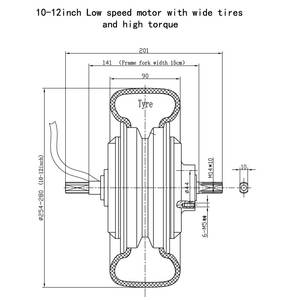 높은 토크 브러시리스 허브 모터 36v 500w 저속 15 km/h 11 인치 크기 - Product Image 2