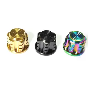 TITST M10 M12 Titanium Trục Nuts Titanium Nut Cho Xe Máy Ti Fastener Cầu Vồng Đen Vàng Màu