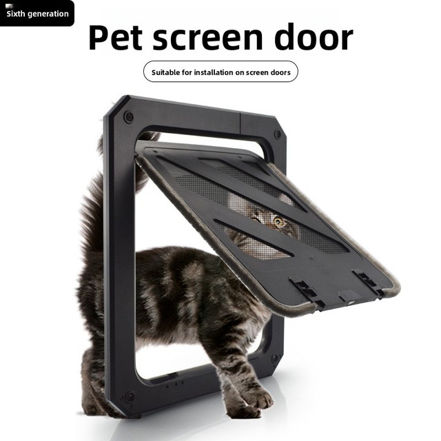 6th Generation Rectangle Pet Screen Door with 4-Way Locking Magnetic Cat & Dog Flap and New Frame