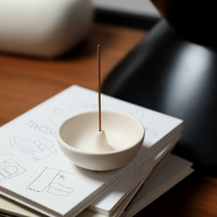 Support à encens rond Off White pour décoration créative de la maison