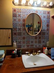 Pegatinas de <span class=keywords><strong>Azulejos</strong></span> Autoadhesivas para Pared, <span class=keywords><strong>Azulejos</strong></span> Mexicanos Rosas Vintage para Cocina, <span class=keywords><strong>Azulejos</strong></span> Adhesivos para Pared - Product Image 4