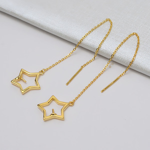 S925 <b>Silver</b> DIY Accessories 4.5-5.5 Pearl Semi-Finished Product Five-Pointed Star <b>Long</b> Tassel <b>Earrings</b> with Hollow Holder - Product Image 2