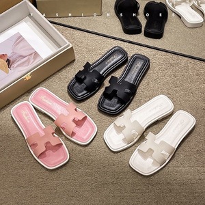 2026 New Summer Korean Style One Strap Slides Women Flat Soft Sole Fashion Outdoor Parent Child <b>Slippers</b> - Product Image 1