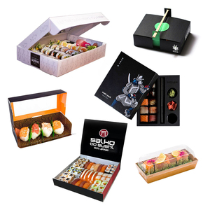 Custom Logo White Card Board Disposable Eco Biodegradable Kraft Lunch Takeout Box Paper Take Away Food Packaging Sushi Togo Box