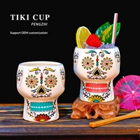 Tasses à cocktail en céramique créatives de style hawaïen Tiki Zombie Ghost Face pour les fêtes et la maison