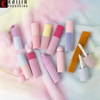 Tubes d'échantillons de gloss à lèvres floqués en vrac - Emballage cosmétique en plastique multicolore vide avec bouchon à vis pour produits pour les lèvres