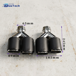 ปลายท่อไอเสียคาร์บอนไฟเบอร์สีดำเงา พร้อมแกนในสแตนเลส 304 สำหรับอุปกรณ์ตกแต่งท่อไอเสียรถยนต์แบบสากล - Product Image 4