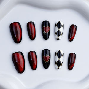 10/24 pièces <span class=keywords><strong>Faux</strong></span> ongles complets en acrylique pur, faits main, de haute qualité, œil de chat rouge, originaux, réutilisables, pour usage professionnel, vente en gros - Product Image 4