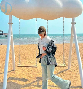 Manège balançoire nuage blanc de haute qualité en plastique pour 2 personnes, pour parcs d'attractions intérieurs/extérieurs, pour enfants, à vendre - Product Image 3