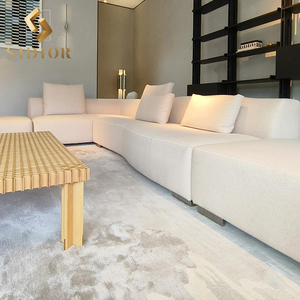 Hiện Đại Tối Giản Hiện Đại Modular Bắc Âu Ý Nhung Vải Đường Cong 7 Chỗ Ngồi Modular Cắt <span class=keywords><strong>L</strong></span> Hình Dạng Ghế Sofa - Product Image 4