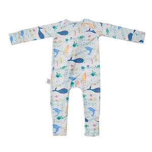Romper Bayi Organik dari Bambu, Piyama Bayi, Onesie Bayi Custom, Sleepsuit Bayi Baru Lahir dengan Ritsleting, Jumpsuit Tidur Bermotif, Pakaian Tidur Bayi, Pakaian Bayi - Product Image 3