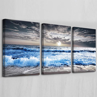Art mural Forêt de pin de Montagne Brumeuse, triptyque 3 panneaux, impression sur toile de paysage, décoration nordique pour salon, peinture décorative pour la maison