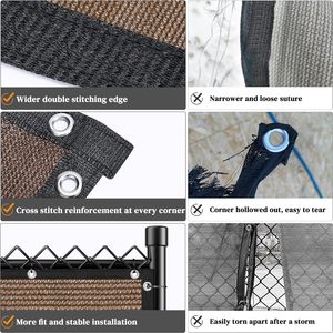 Brise-vue <span class=keywords><strong>pour</strong></span> clôture 6' x 50' en maille HDPE robuste 170 GSM <span class=keywords><strong>pour</strong></span> clôtures grillagées et en bois, patio, balcon et jardin - Product Image 6
