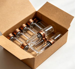 หลอดแก้วแบบสองสีพร้อมฝาปิดยางแบบถอดได้ บรรจุในกล่องกระดาษคราฟท์แบบหลายช่อง ชุดบรรจุภัณฑ์ครบชุด - Product Image 3