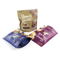 Pochette en aluminium à fermeture éclair imprimée personnalisée sac alimentaire en plastique avec fermeture à glissière pour l'emballage de biscuits et de nourriture sac de nourriture pour animaux de compagnie