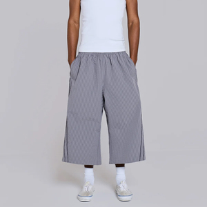 Pantalones Cortos Bermuda de Hombre Personalizados de Fabricante, Holgados, Estilo Jogger, con Diseño Waffle y Ribete a Cuadros, Largo Capri 3/4 - Product Image 2